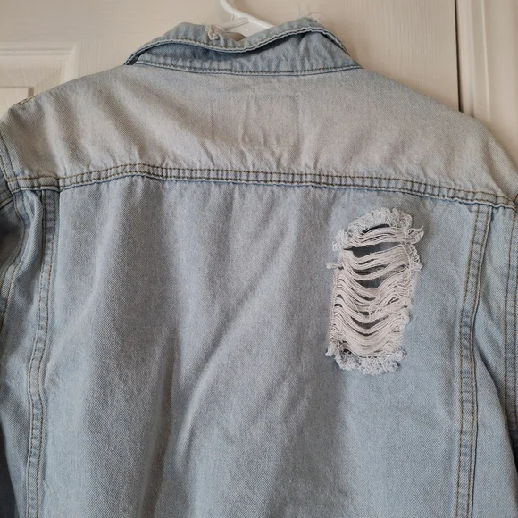 Light Wash Distressed Denim Jacket - Rue21 - Picture 3 of 9